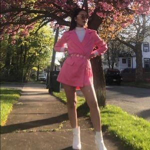 Pink blazer romper